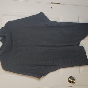 Bass S/M Charcoal Poncho Sweater